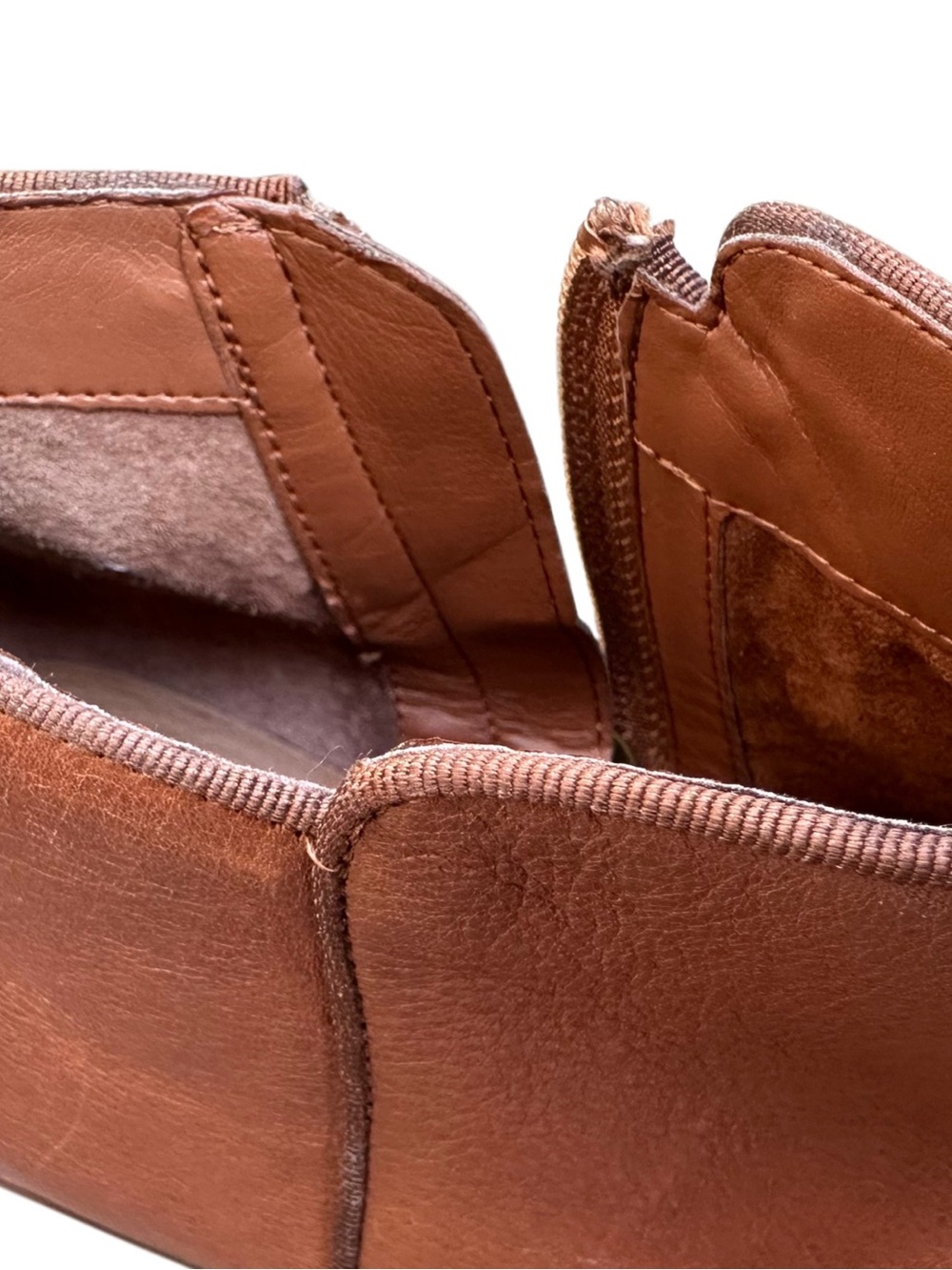 Sam Edelman PETTY Leather Ankle Boots Cognac Brown Western Booties Size 8.5 - Picture 15 of 15